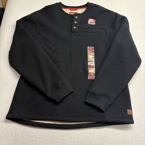 Coleman Men's Long-Sleeve Sherpa Lined Waffle Henley Shirt Black-XL